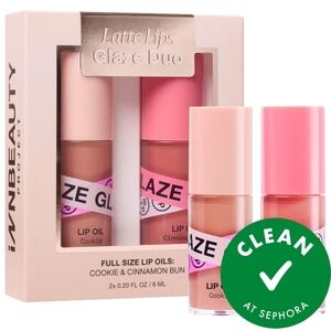 InnBeauty Project Latte Lips Glaze Duo: Cookie & Cinnamon Bun, .20oz x2, NIB